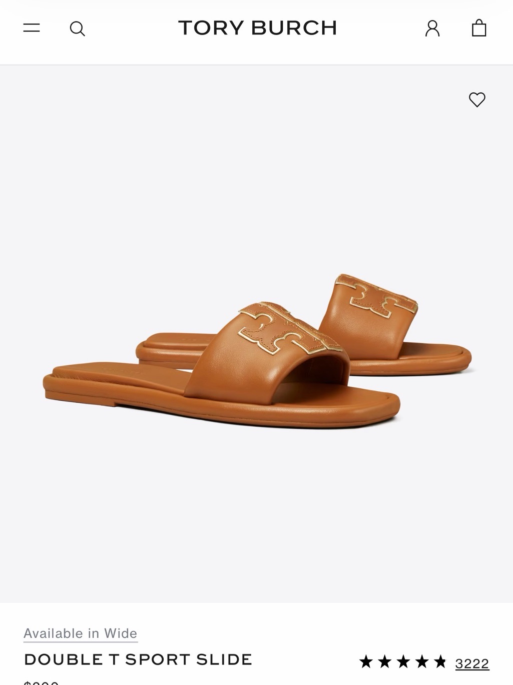 Tory Burch Double T Slide In Tan Leather Size 9
